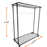 استاند ملابس كبير أربع قوائم - 150x60x180 سم