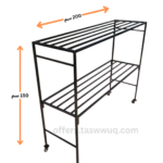 منشر ملابس حديد كبير بعجلات - 200×60×150 سم