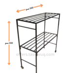 منشر ملابس حديد بعجلات - 150×60×150 سم